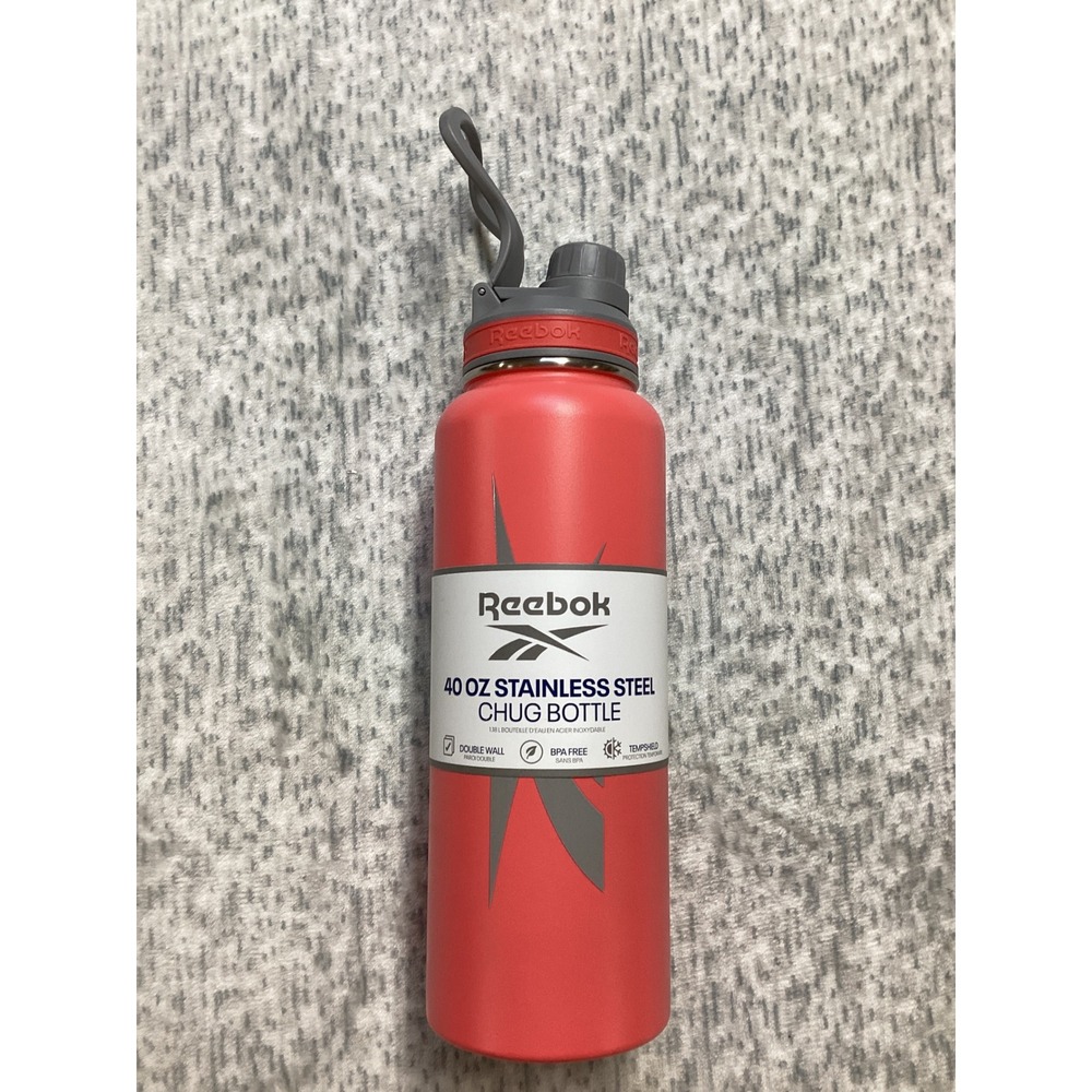 Reebok 40 oz Stainless Steel Chug Bottle Red Double‎ Wall Insulated RBHS-1000-RD